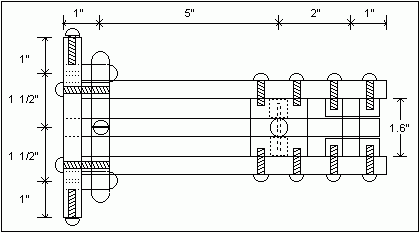 Drawing of relay, top view.