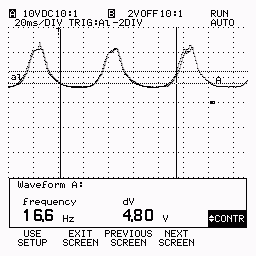Oscope screen shot of running simple e-s motor.